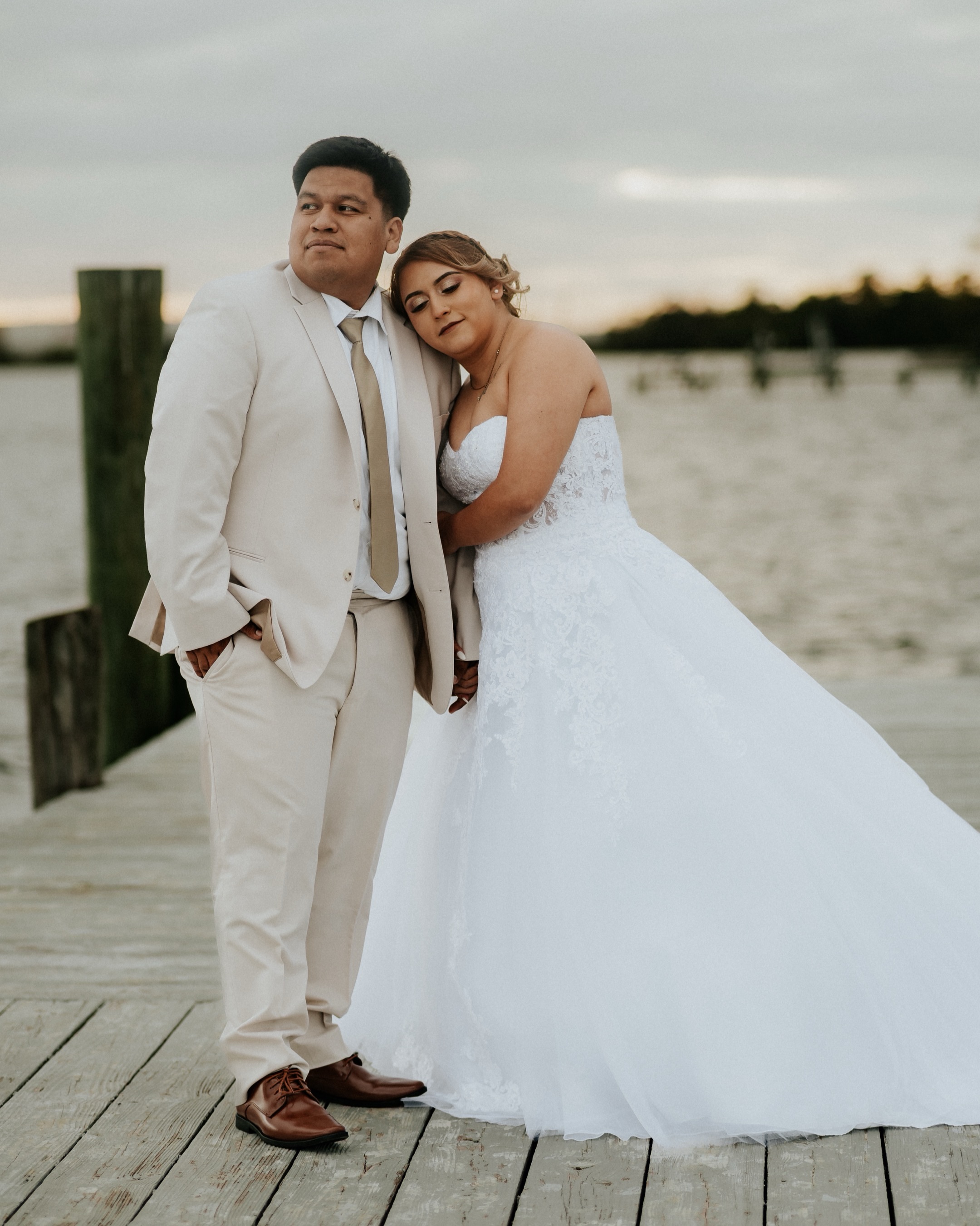 Instagram post: couple on a lakeside dock