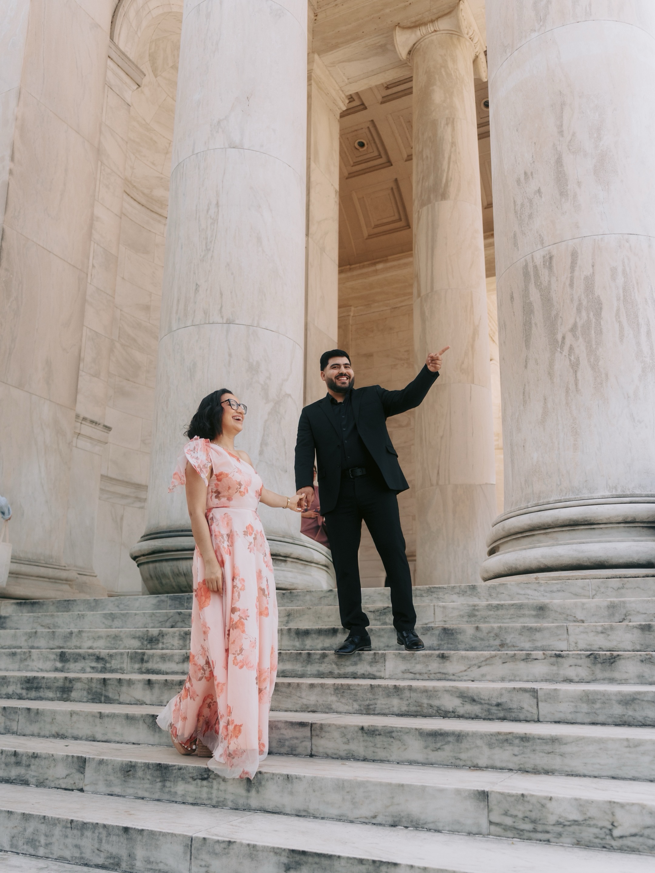 Instagram post: couple at the Jefferson Memorial columns